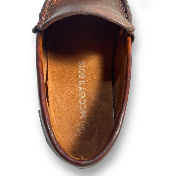McCoy’s Boys Classic Leather Loafers Chocolate Brown Size 8 Rubber Sole - Picture 6 of 10